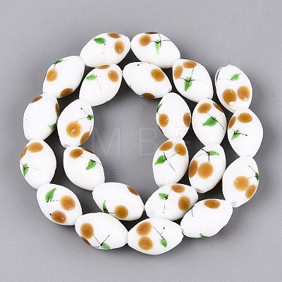 Frosted Handmade Lampwork Beads Strands LAMP-N037-03E-1