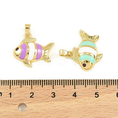 Brass Enamel Pendants KK-I477-05G-01-1