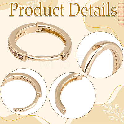 12Pcs Brass Micro Pave Clear Cubic Zirconia Hoop Earrings for Women EJEW-SC0001-97-1