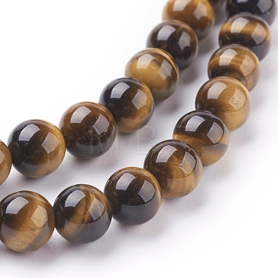 Natural Tiger Eye Beads Strands X-G-C076-8mm-1B-1