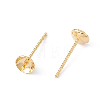 Rack Plating Brass Stud Earring Findings KK-G433-05B-G-1