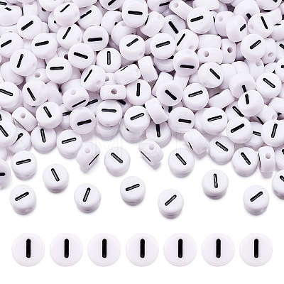 Yilisi 500Pcs Acrylic Horizontal Hole Letter Beads OACR-YS0001-03I-1