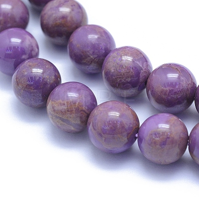 Natural Lepidolite/Purple Mica Stone Beads Strands G-L552H-09D-1