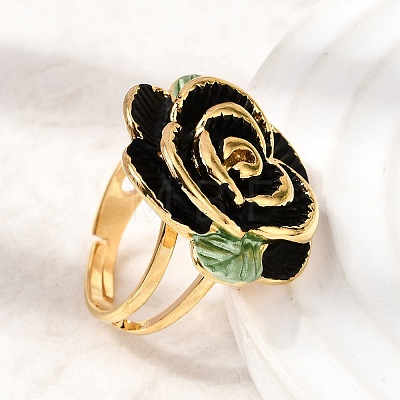304 Stainless Steel Enamel Finger Rings for Women RJEW-G373-01G-01-1