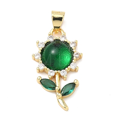 Brass Micro Pave Cubic Zirconia Pendants KK-H539-12G-02-1