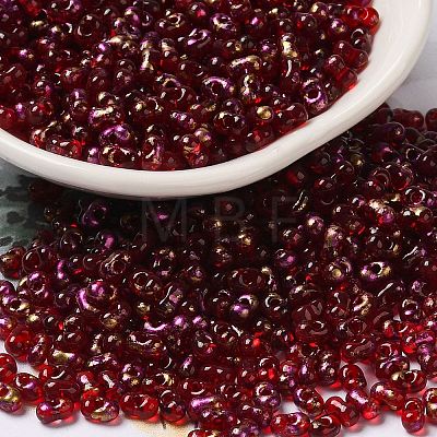 Spray Painted Glass Seed Beads SEED-F005-11A-03-1