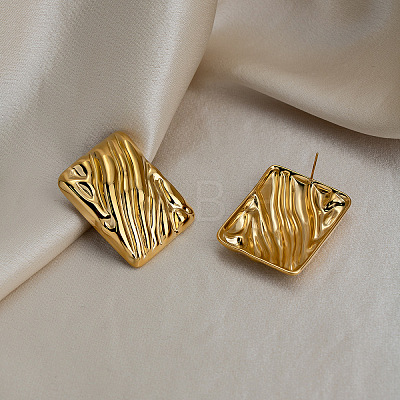 304 Stainless Steel Textured Stud Earrings EK2327-2-1
