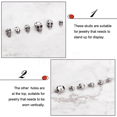   12Pcs 12 Style 
Stainless Steel Beads STAS-PH0004-49-1