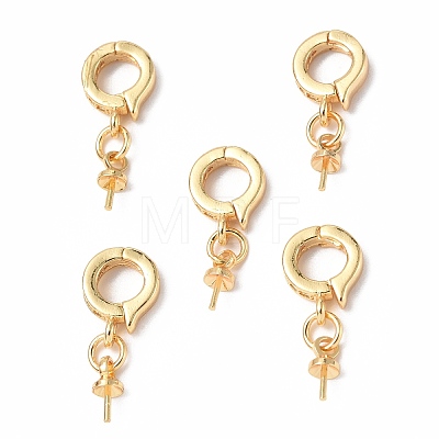 Brass Micro Pave Clear Cubic Zirconia Twister Clasps KK-P223-19G-1
