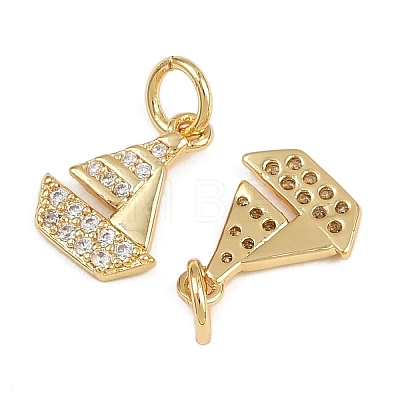 Brass Micro Pave Cubic Zirconia Pendants KK-A269-64G-1
