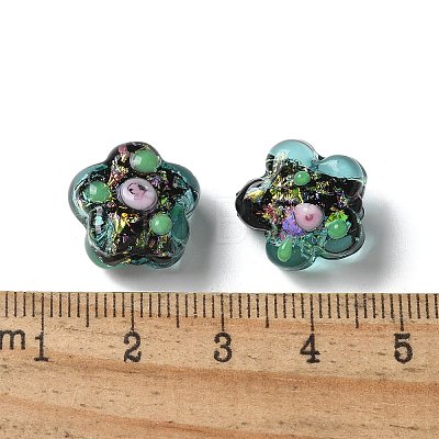 Handmade Foil Lampwork Beads Strands FOIL-Z001-02C-1