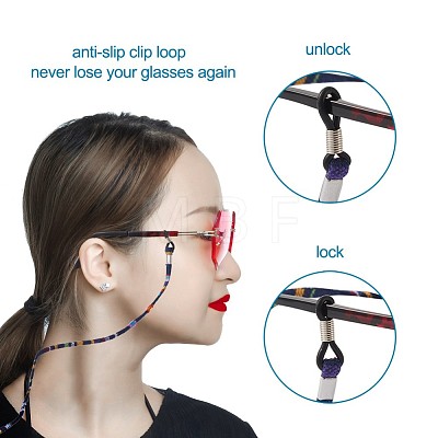 Ethnic Style Anti-skidding Flat Eyeglasses Chains AJEW-TA0016-05-1