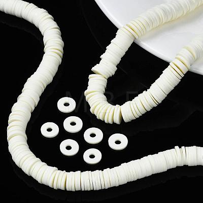 Flat Round Handmade Polymer Clay Beads CLAY-R067-10mm-21-1