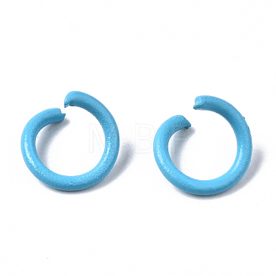 Spray Painted Iron Open Jump Rings X-IFIN-T017-04B-1