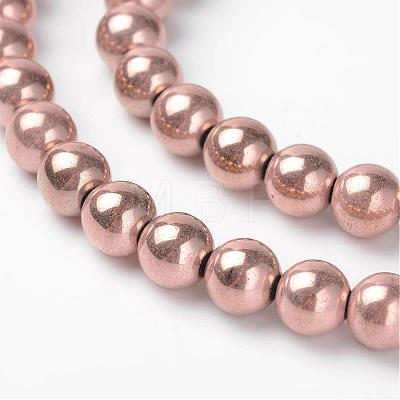 Round Non-Magnetic Synthetic Hematite Beads Strands G-D800-07-1