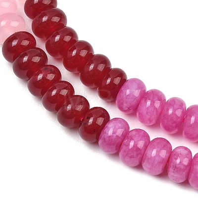 Cherry Quartz Glass and Natural White Jade Beads Strands G-NH0006-A16-01-1