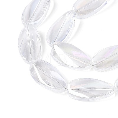 Electroplate Transparent Glass Beads Strands EGLA-N055-02A-1
