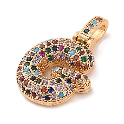 Brass Micro Pave Cubic Zirconia Pendants KK-C076-29G-G02-1