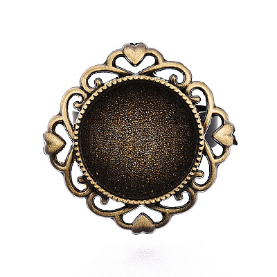 Adjustable Rhombus Alloy & Iron Bezel Cup Ring Base with Rotatable Tray MAK-T012-02AB-1