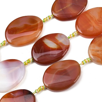 Natural Banded Agate Beads Strands G-P605-L02-08-1