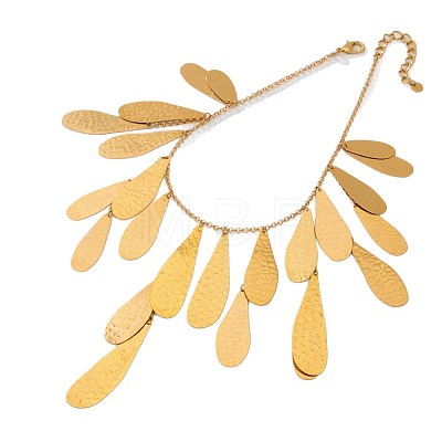Exaggerated Alloy Teardrop Pendant Bib Necklaces for Women WG3386A-01-1
