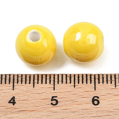 Glazed Porcelain Round Beads PORC-S489-10mm-10-1