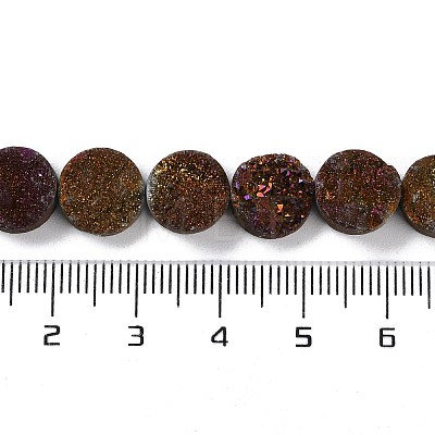 Electroplated Natural Druzy Agate Beads Strands G-M433-01E-1