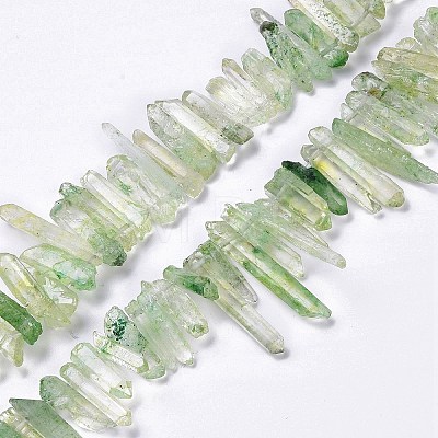 Natural Crackle Quartz Crystal Dyed Beads Strands G-I345-05G-1