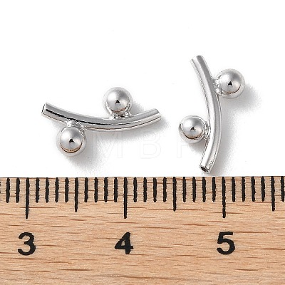 Rhodium Plated Rack Plating 925 Sterling Silver Tube Beads STER-NH0001-02P-1