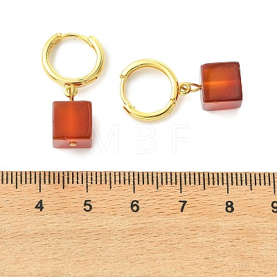 Natural Banded Agate(Dyed & Heated) Hoop Earrings EJEW-JE07031-1