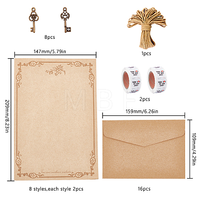 Vintage Retro Writing Letter Stationery & Blank Mini Paper Envelopes Kits DIY-CP0003-41-1