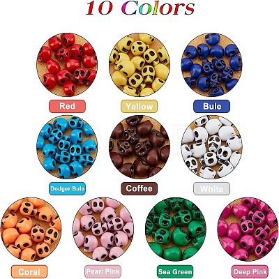 SUPERFINDINGS 160Pcs 10 Colors Opaque Acrylic Beads SACR-FH0001-03-1