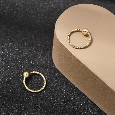 Brass Ball Captive Bead Nose Ring AJEW-G075-01G-01-1