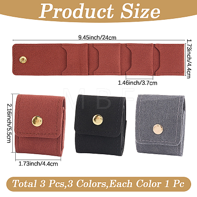 3Pcs 3 Styles PU Leather Jewelry Rolls ABAG-CL0001-70A-1