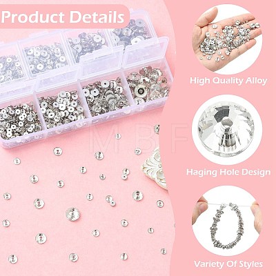 1100Pcs 5 Styles Faceted Transparent Glass Beads GLAA-YW0005-74-1