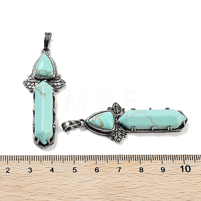 Synthetic Turquoise Sword Big Pendants G-Q163-08AS-09-1