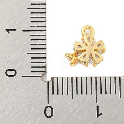 Brass Micro Pave Clear Cubic Zirconia Pendants KK-U015-10G-1