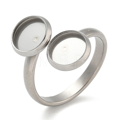 304 Stainless Steel Cuff Rings Components STAS-K279-02A-P-1