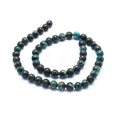 Natural Chrysocolla Azurite Beads Strands G-D0010-08-8mm-1