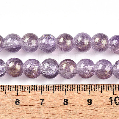 Transparent Crackle Glass Bead Strands GLAA-T025-8mm-02E-1