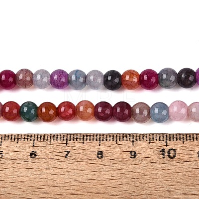 Ombre Effect Dyed Crackle Glass Beads Strands GLAA-Q106-01A-B29-1