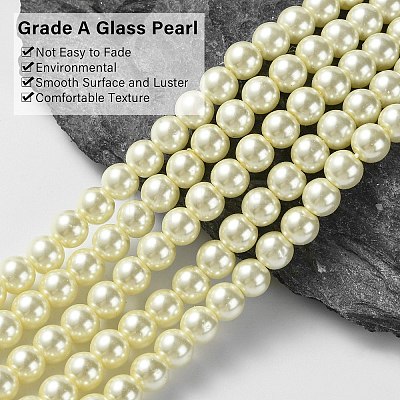 Eco-Friendly Dyed Glass Pearl Round Beads Strands HY-A002-6mm-RB003-1