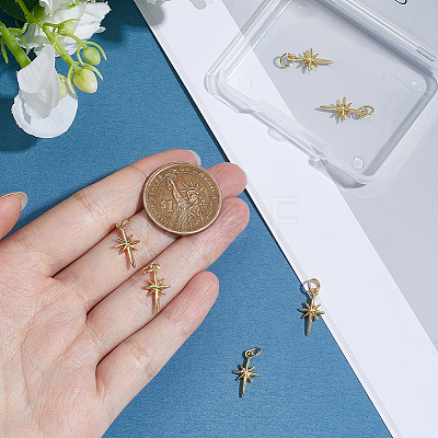 6Pcs Brass Pendants KK-BBC0026-01G-1