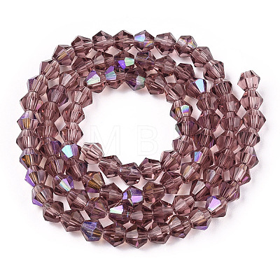 Transparent Electroplate Glass Beads Strands GLAA-F029-4mm-D30-1