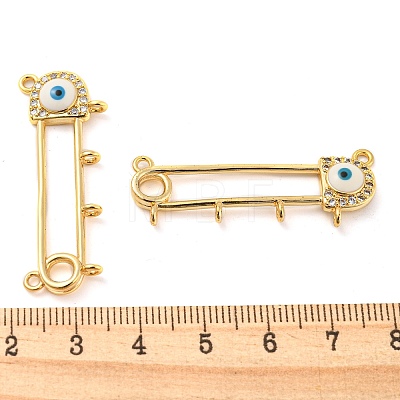 Rack Plating Brass Micro Pave Cubic Zirconia Brooch Finding KK-TAC0016-02G-01-1