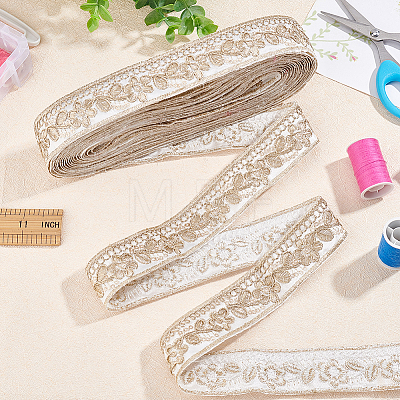 Ethnic Style Embroidery Polyester Ribbons OCOR-WH0060-33D-1