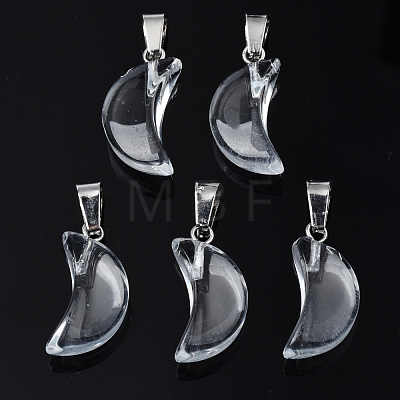 Transparent Spray Painted Glass Pendants GLAA-N035-021-F06-1