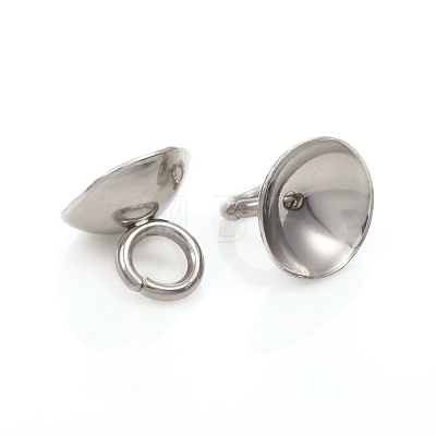 201 Stainless Steel Bead Cap Pendant Bails STAS-G224-24P-02-1