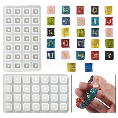 Perforated Dropper Cube 26 English Letter Bead Making Silicone Mold ST-CJ0043-040-1