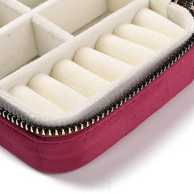 Square Velvet Jewelry Storage Zipper Boxes CON-P021-01C-1
